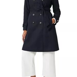 Hobbs London Saskia Navy Blue Trench Coat